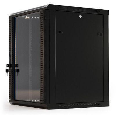 Шкаф коммутационный Hyperline TWB-1866-GP-RAL9004 настенный, стеклянная передняя дверь, 18U, 600x908x600 мм - фото 5 - id-p213131543