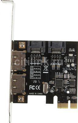 Контроллер PCI-E ASM1061 SATA III 2xE-SATA 2xSATA Ret - фото 1 - id-p213138433