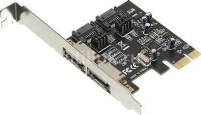 Контроллер PCI-E ASM1061 SATA III 2xE-SATA 2xSATA Ret - фото 2 - id-p213138433