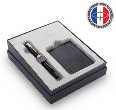 Набор ручек Parker Sonnet GIFT 20 (2121991) Black GT руч.пер. в компл.:фут.для кред.карт M ст.нерж. - фото 1 - id-p215239728