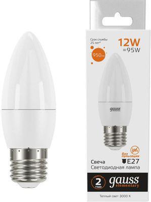 Упаковка ламп LED GAUSS E27, свеча, 12Вт, 30212, 10 шт. - фото 1 - id-p215430960
