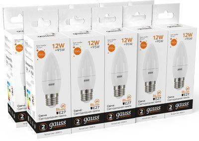 Упаковка ламп LED GAUSS E27, свеча, 12Вт, 30212, 10 шт. - фото 5 - id-p215430960