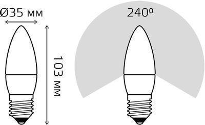 Упаковка ламп LED GAUSS E27, свеча, 12Вт, 30212, 10 шт. - фото 6 - id-p215430960