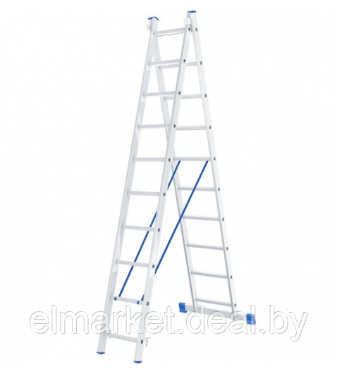 Лестница Сибртех двухсекционная 2х10 ступеней - фото 1 - id-p216460303