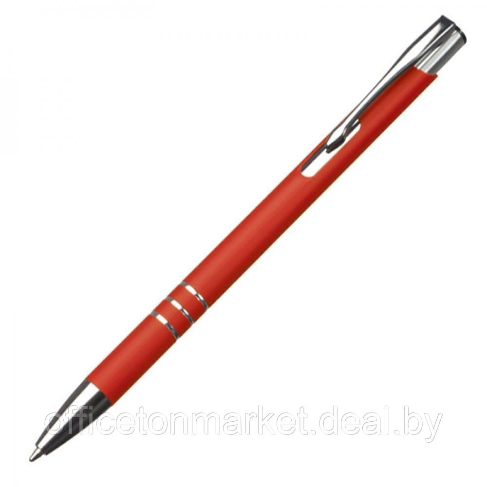 Ручка шариковая автоматическая "New Jersey", 0.7 мм, красный, серебристый, стерж. синий - фото 1 - id-p216456853