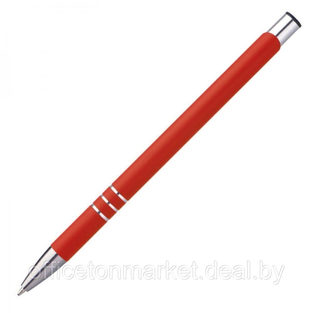 Ручка шариковая автоматическая "New Jersey", 0.7 мм, красный, серебристый, стерж. синий - фото 4 - id-p216456853