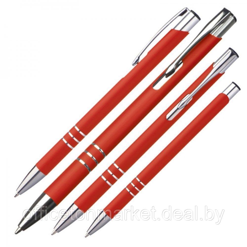 Ручка шариковая автоматическая "New Jersey", 0.7 мм, красный, серебристый, стерж. синий - фото 5 - id-p216456853