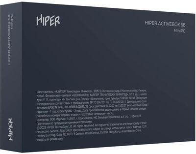 Неттоп HIPER ACTIVEBOX AS8, Intel Core i3 12100, DDR4 8ГБ, 256ГБ(SSD), Intel UHD Graphics 730, noOS, черный - фото 3 - id-p215431106