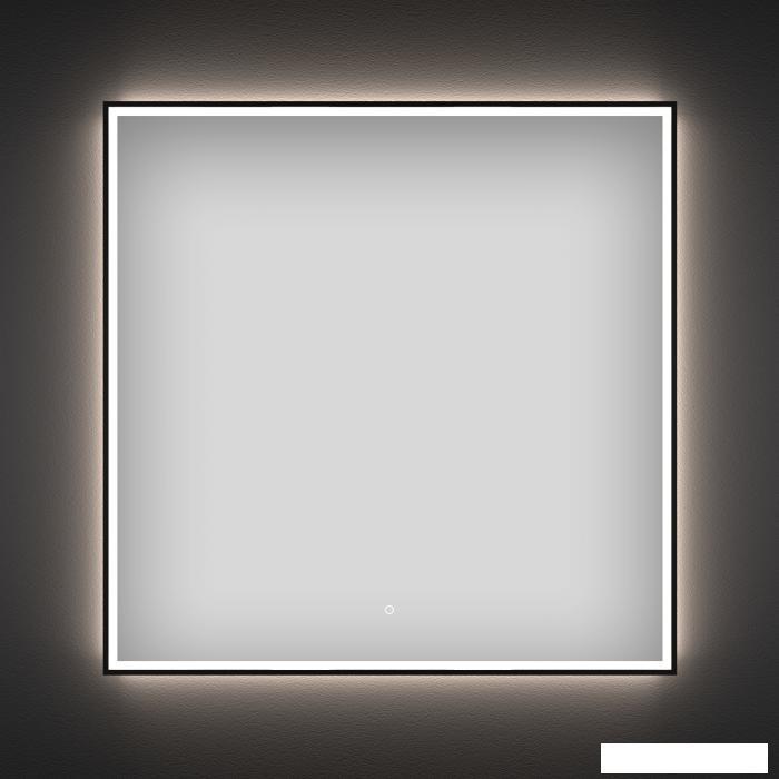 Квадратное зеркало с фронтальной LED-подсветкой Wellsee 7 Rays' Spectrum 172200450 (80*80 см, черный контур, - фото 1 - id-p215360938