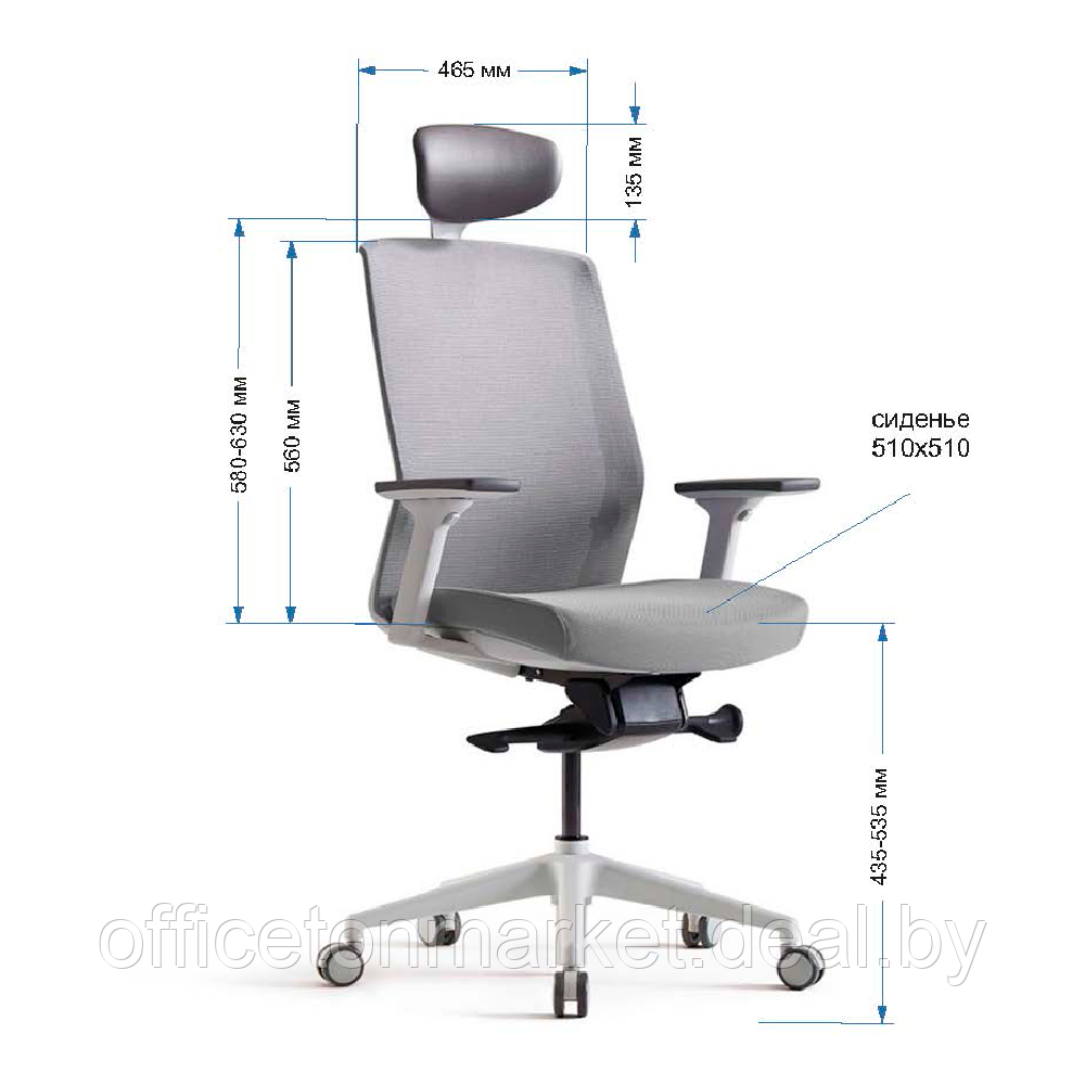 Кресло для руководителя BESTUHL J1, сетка, ткань, пластик, черный - фото 6 - id-p215597047