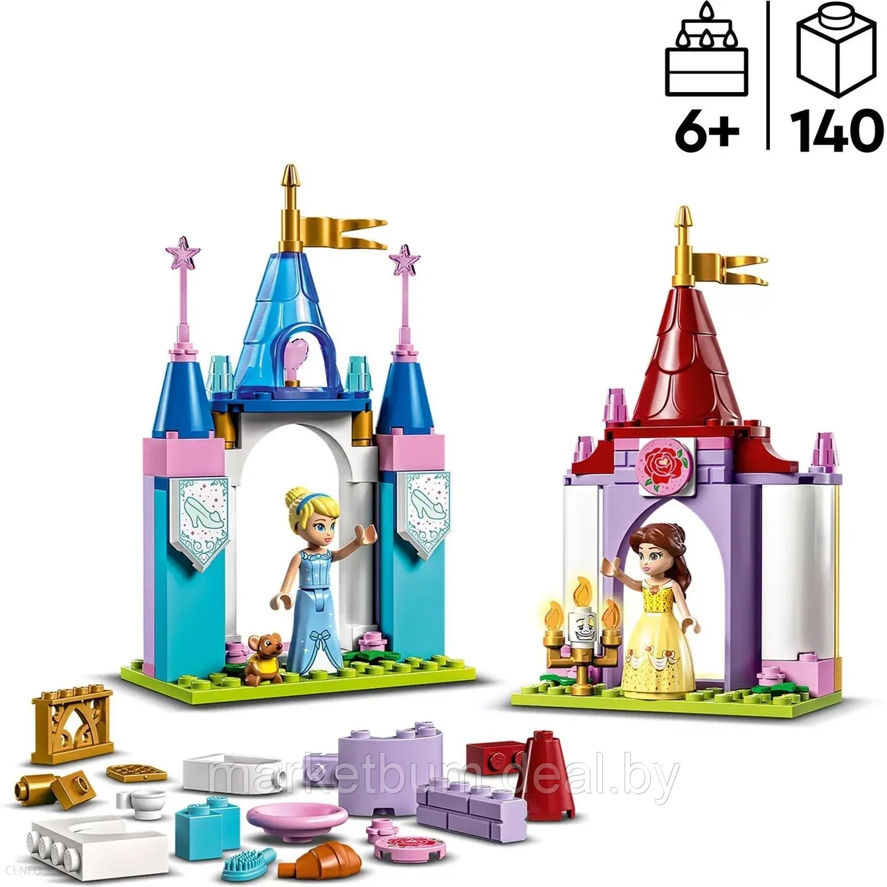 Конструктор LEGO Disney 43219, Креативные замки принцесс Диснея - фото 3 - id-p216478304