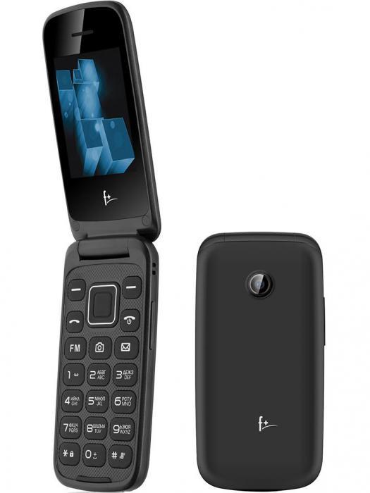 Сотовый телефон F+ Flip 2 черный раскладушка мобильный кнопочный GSM - фото 1 - id-p216010982