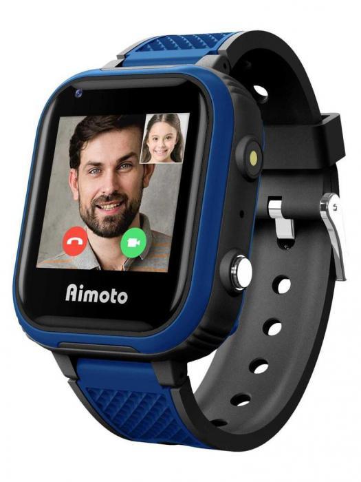 Детские умные смарт часы телефон Aimoto Pro Indigo 4G синие наручные электронные с GPS для мальчика - фото 1 - id-p216382270