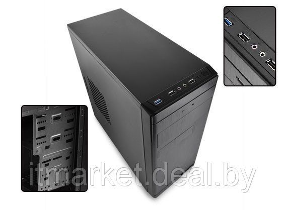 Корпус DeepCool WAVE V2 (DP-MATX-DPWAVE2) Black (Minitower, microATX, USB3) - фото 3 - id-p216481262