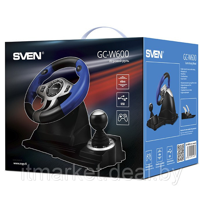 Руль Sven GC-W600 (PC/ Sony Playstation 3, обратная связь, педали, переключение передач) - фото 6 - id-p216481264
