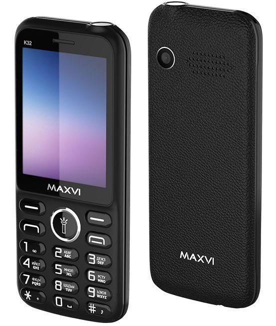 Кнопочный мобильный телефон MAXVI K32 черный - фото 1 - id-p216381870