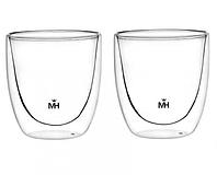 Двойные стеклянные стаканы MERCURYHAUS МС-6485 бокалы для сока воды чая кофе из стекла