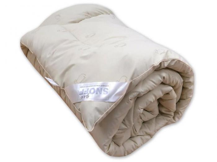 Полуторное овечье одеяло 1.5 спальное Snoff 140x205 из овечьей шерсти теплое зимнее шерстяное детское стеганое - фото 1 - id-p216381966