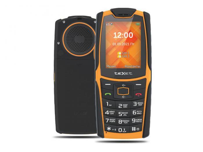 Кнопочный сотовый телефон teXet TM-521R оранжевый ударопрочный противоударный защитный - фото 1 - id-p216382122