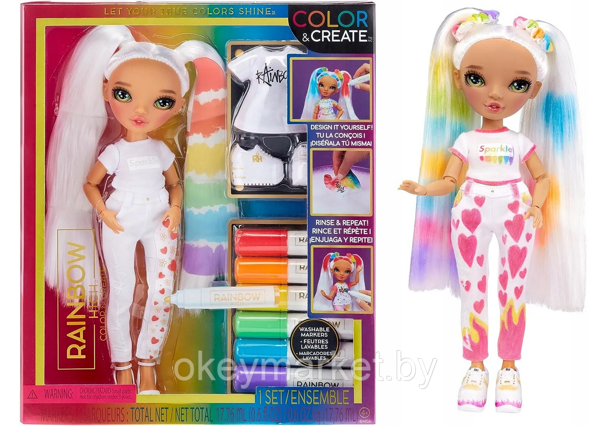Кукла Rainbow High с зелеными глазами серия Color & Create 500407