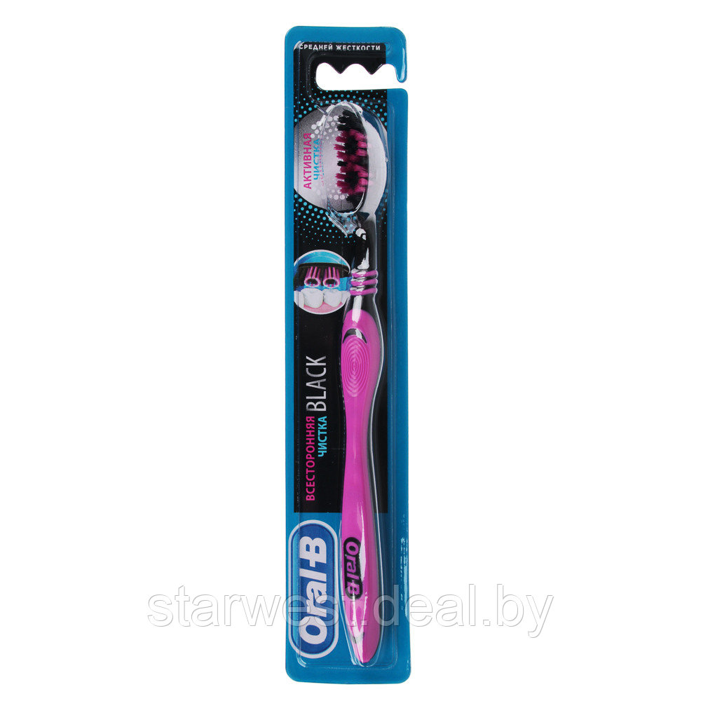 Oral-B Black Всесторонняя Чистка Medium / Средней Жесткости 1 шт. Зубная щетка мануальная / механическая - фото 4 - id-p216482717