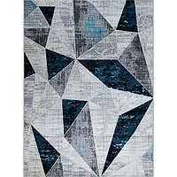 Ковёр прямоугольный Kleopatra 37515A, размер 80x150 см, цвет blue fls/l.grey