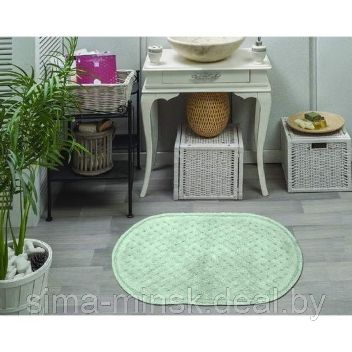 Набор ковриков для ванной, размер 60х100 см, 50х70 см, цвет ментоловый - фото 1 - id-p216483016