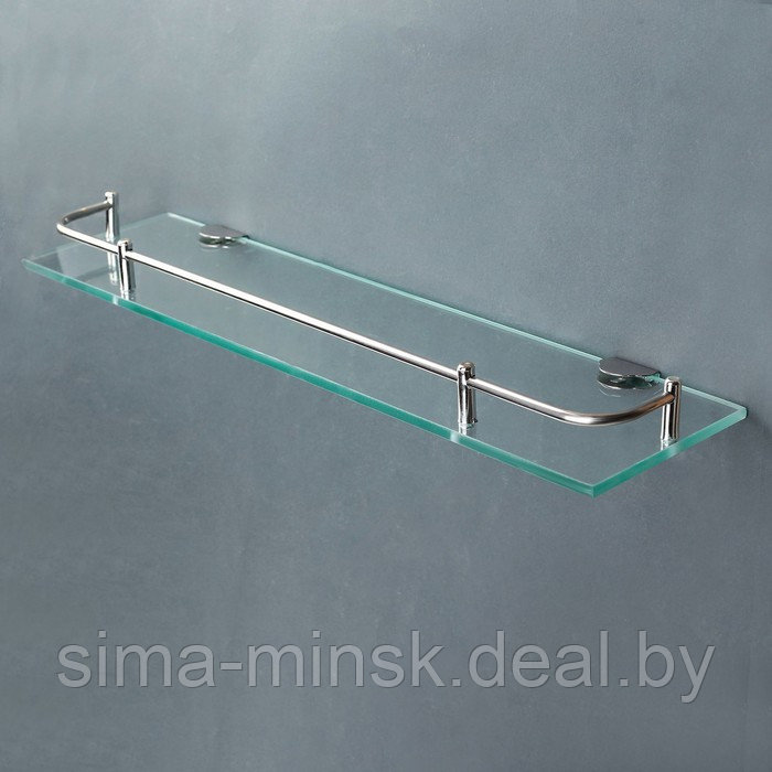 Полка для ванной комнаты, 39,5×11×3,7 см, металл, стекло - фото 1 - id-p216483417