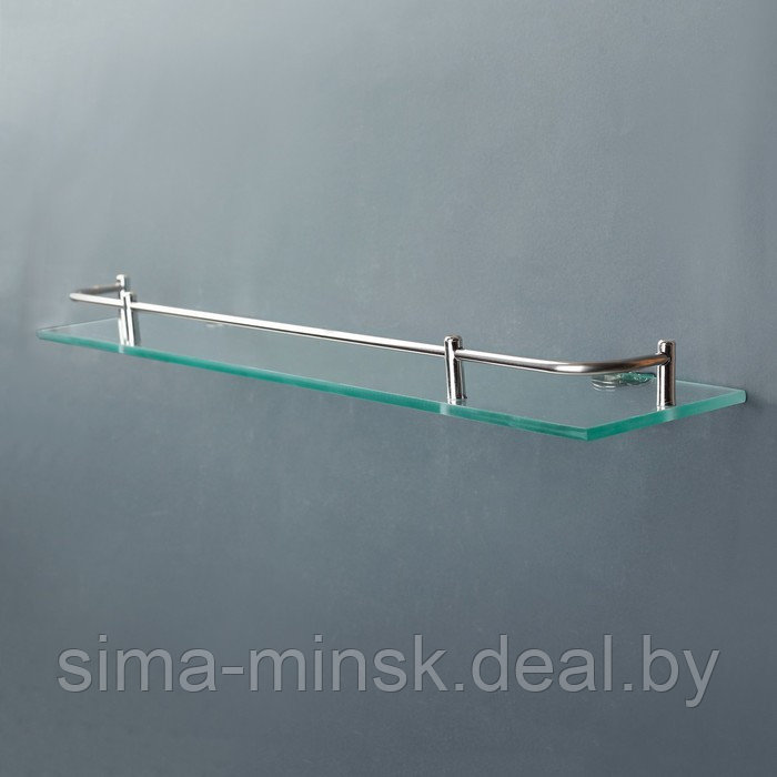 Полка для ванной комнаты, 39,5×11×3,7 см, металл, стекло - фото 2 - id-p216483417