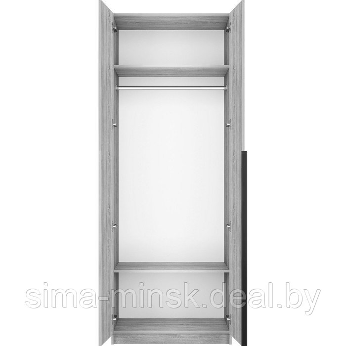 Шкаф 2-х дверный «Локер», 800×530×2200 мм, со штангой, цвет серый диамант - фото 2 - id-p216484347