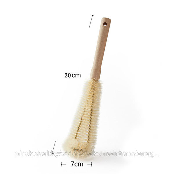 Щетка для мытья банок с деревянной ручкой 28х7 см. (QQH22-16)