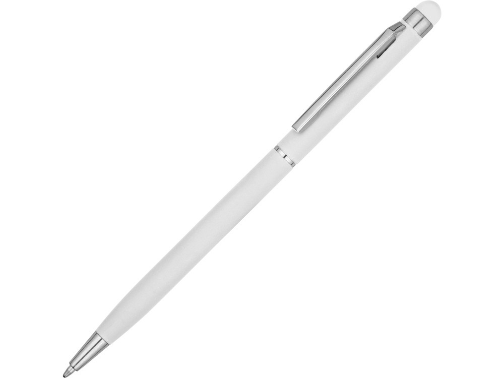 Ручка-стилус шариковая Jucy Soft с покрытием soft touch, белый (Р) - фото 1 - id-p216486650