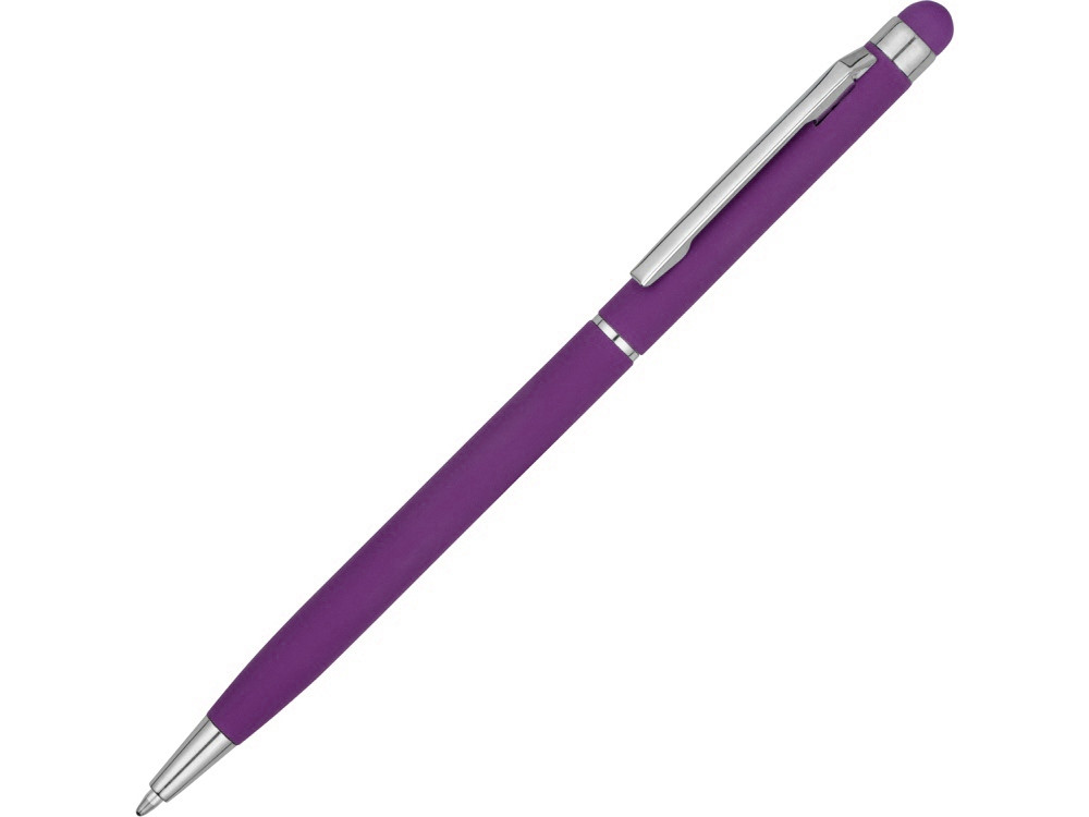 Ручка-стилус шариковая Jucy Soft с покрытием soft touch, фиолетовый (Р) - фото 1 - id-p216486651