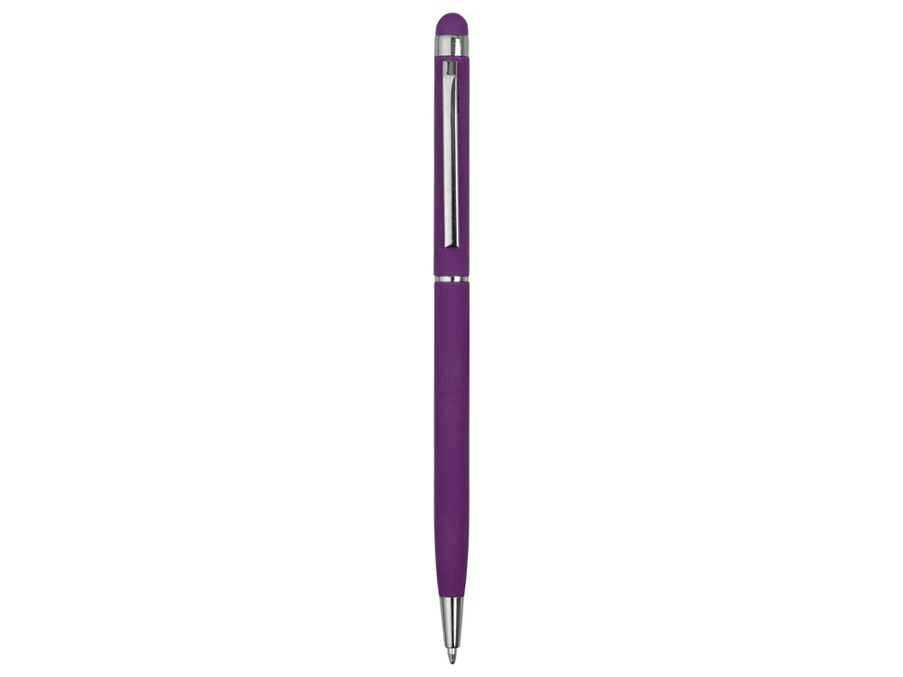 Ручка-стилус шариковая Jucy Soft с покрытием soft touch, фиолетовый (Р) - фото 2 - id-p216486651