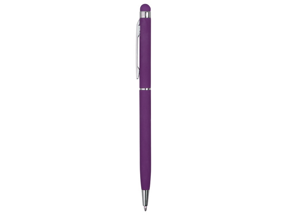 Ручка-стилус шариковая Jucy Soft с покрытием soft touch, фиолетовый (Р) - фото 3 - id-p216486651