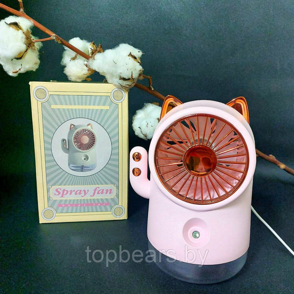 Настольный мини-вентилятор Кошка SPRAY FAN FY-80 (увлажнение и охлаждение, 3 режима обдува, USB) - фото 8 - id-p215284302