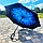 NEW Зонт наоборот двухсторонний UpBrella (антизонт) / Умный зонт обратного сложения Синяя роза, фото 2
