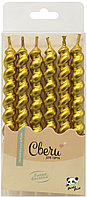 Свечи Роскошная серия, золото, металлик, 7+3 см, 6 шт (арт.802944)