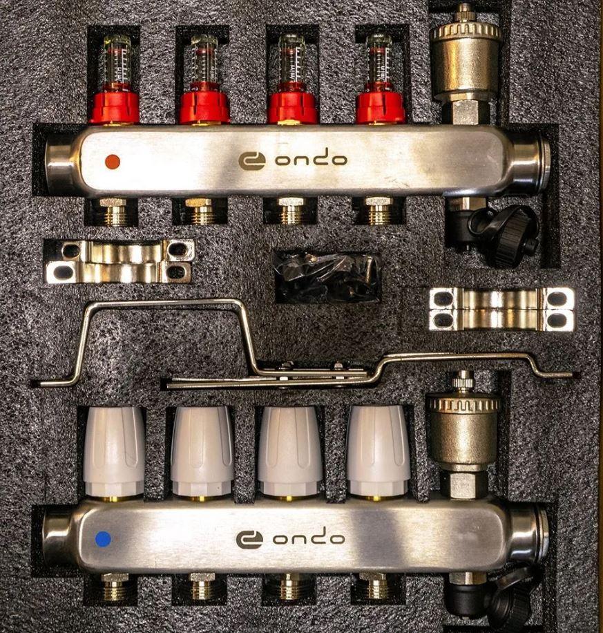 Коллектор 7 выходов / НЕРЖАВЕЙКА ONDO/ с евроконусами, расходомерами, термоклапанами, развоздушниками - фото 2 - id-p214633508