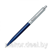 Ручка шариковая автоматическая Senator Point Metal, синяя, корпус темно-синий, пластик/металл, 1мм.