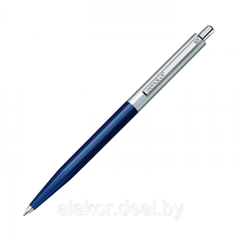 Ручка шариковая автоматическая Senator Point Metal, синяя, корпус темно-синий, пластик/металл, 1мм. - фото 1 - id-p216503139