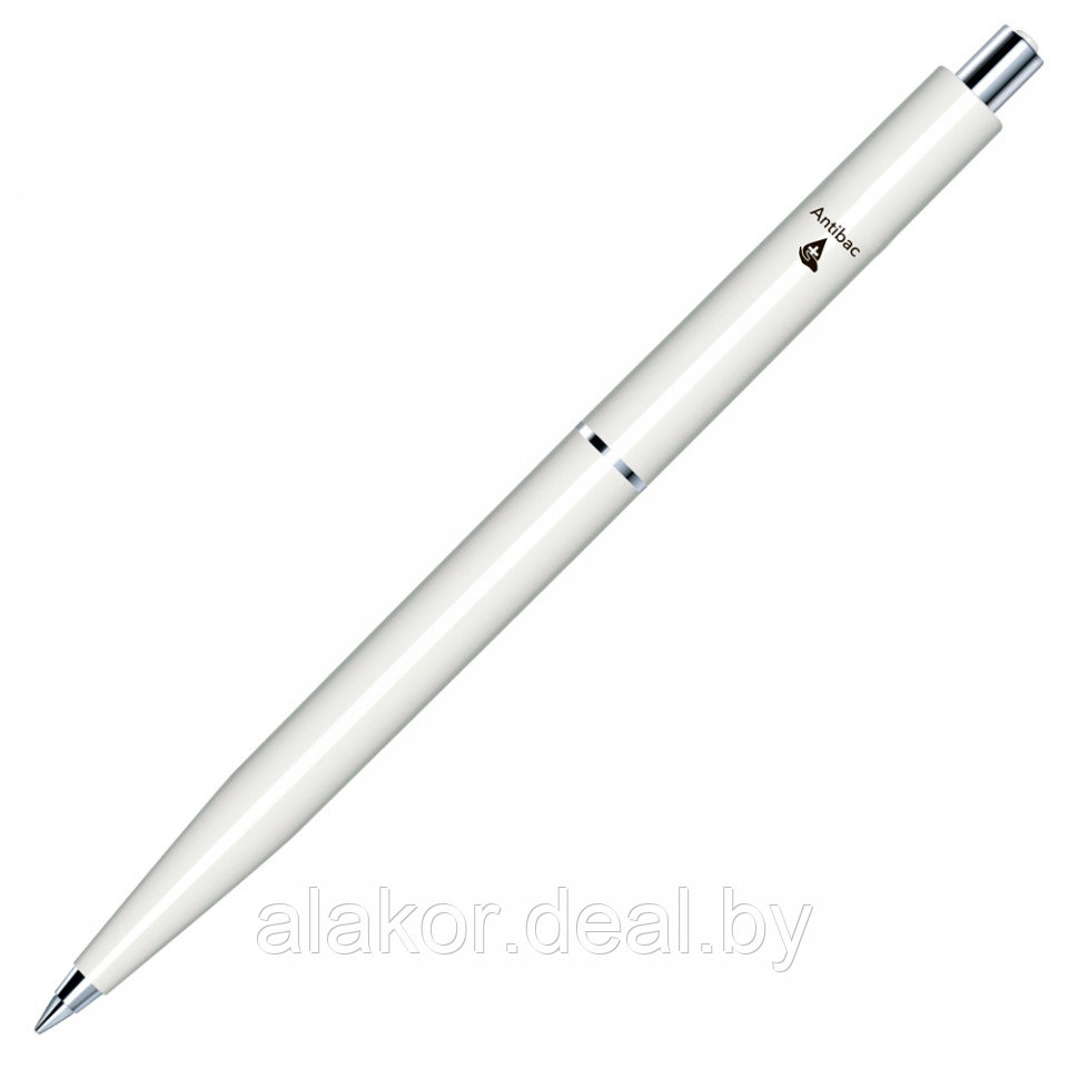 Ручка шариковая автоматическая Senator Point Polished Antibac, синяя, корпус белый, пластик, 1мм. - фото 2 - id-p216503180