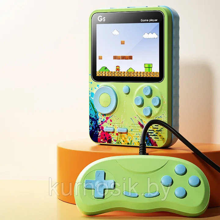 Игровая приставка G5 портативная консоль 500 игр с джойстиком Зеленый