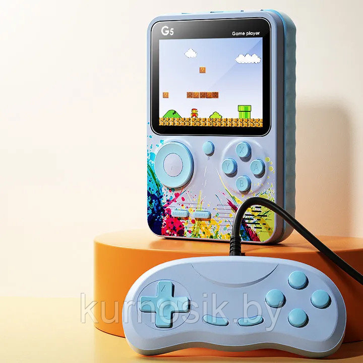 Игровая приставка G5 портативная консоль 500 игр с джойстиком Синий