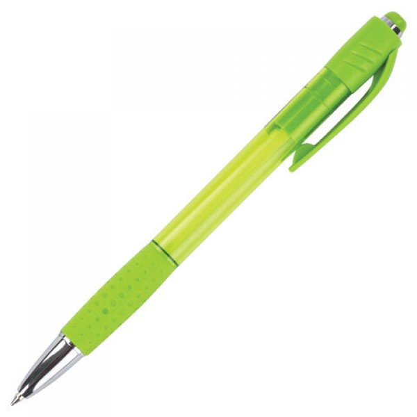 Ручка шариковая автоматическая BRAUBERG, СИНЯЯ, корпус зеленый, 0,7мм, линия 0,35мм, 143370