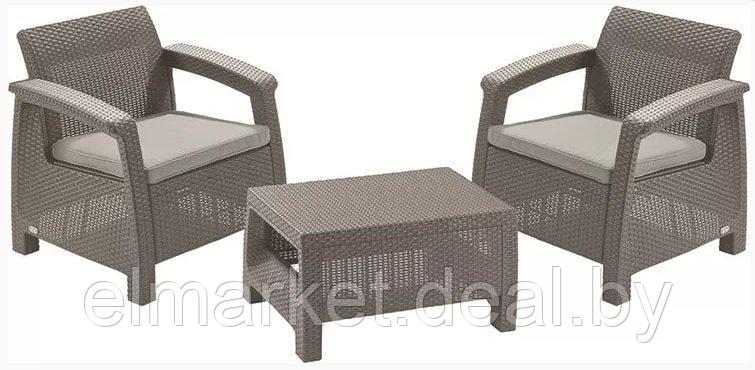 Набор уличной мебели Keter (два кресла,стол) CORFU II WEEKEND SET, графит - фото 1 - id-p216503864