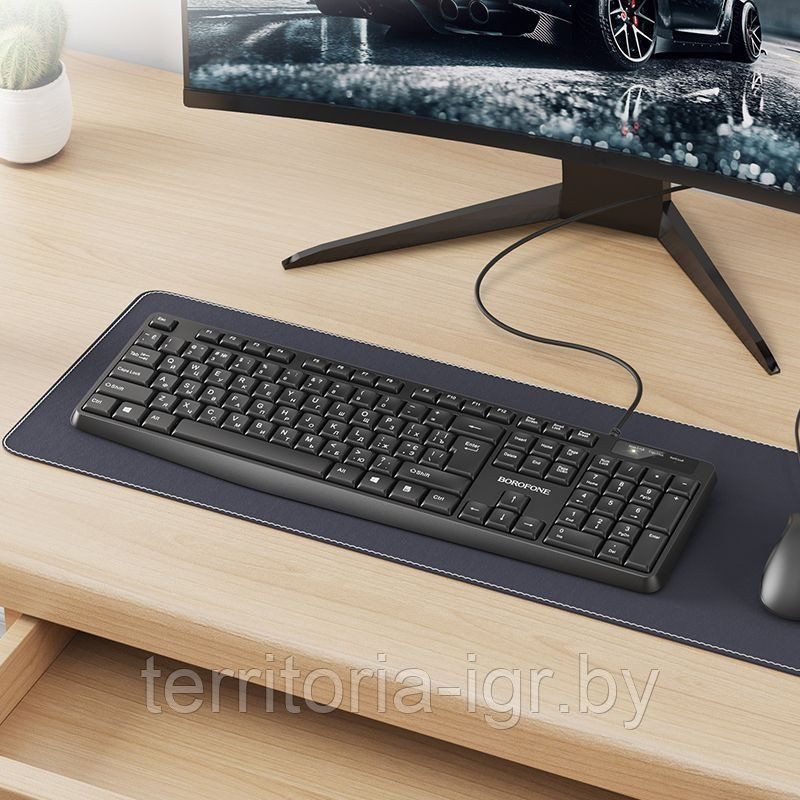 Клавиатура проводная бизнес-модель BG9 черный Borofone - фото 3 - id-p216504304