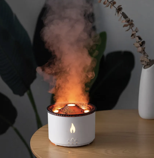 Увлажнитель воздуха (аромадиффузор) - ночник Aroma Diffuser J-V19 с пультом ДУ, 300 ml (режимы вулкан/пламя,2) - фото 4 - id-p216504955