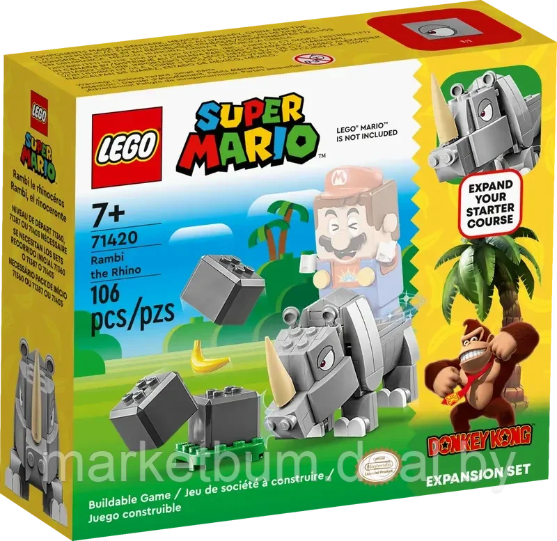 Конструктор LEGO Super Mario 71420, Носорог Рэмби - фото 1 - id-p216504937