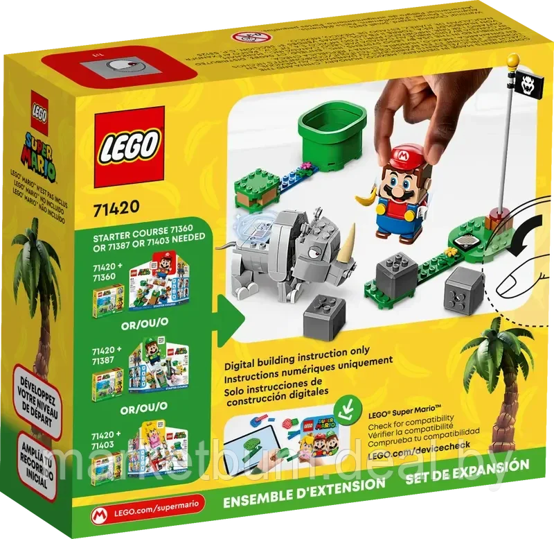 Конструктор LEGO Super Mario 71420, Носорог Рэмби - фото 2 - id-p216504937